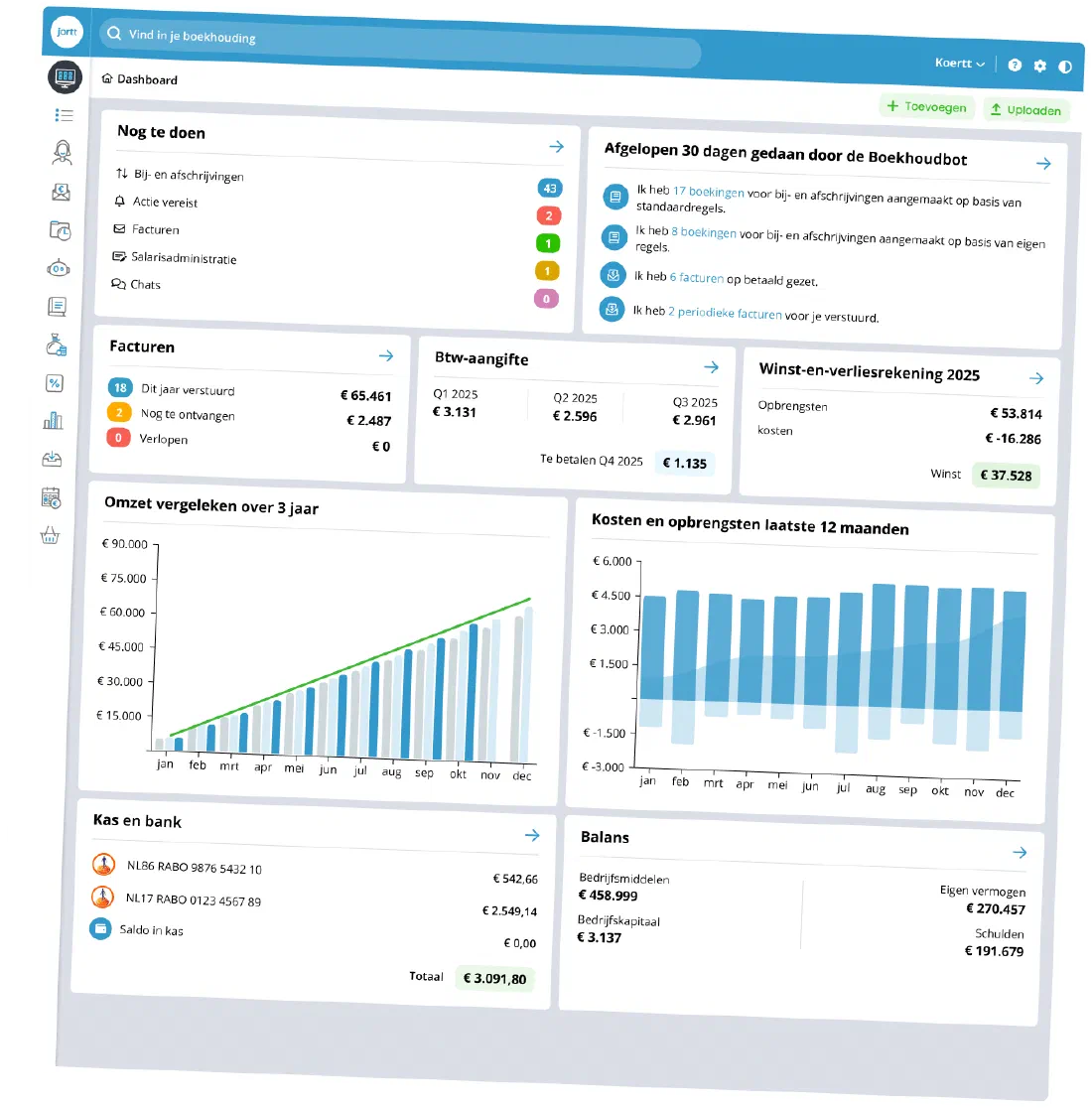 Schermafbeelding van Jortt – Dashboard